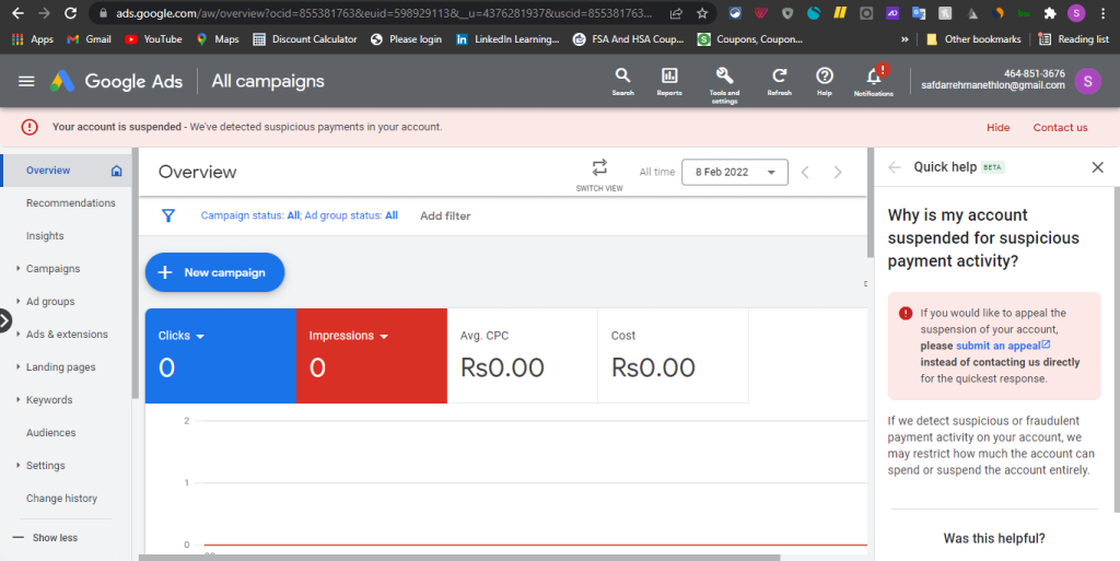 Google Ads Suspension