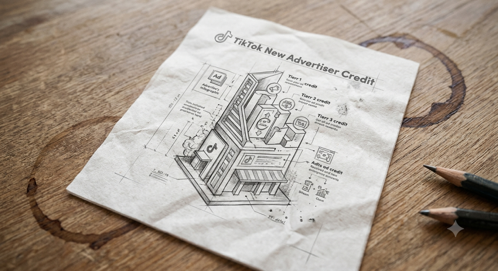 TikTok New Advertiser Credit sketch