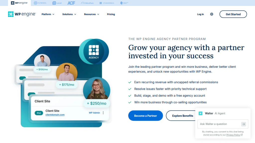 wp engine partner program screenshot