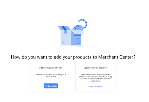 add products to merchant center