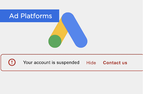 Google Ads account suspended notice