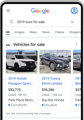 New vehicle ads on Search